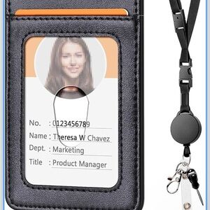 Black Retractable Lanyard